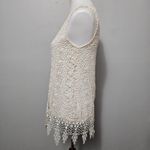 Anthropologie  Ryu Cream Floral Lace Fringe Sleeveless Top Size Small Photo 2