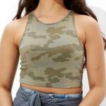 American Eagle Green Camo High Neck Cropped Tank Top Size XL Photo 0