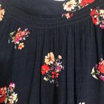 Democracy  Rayon flowy floral button down‎ long sleeve blouse shirt size XL navy Photo 8