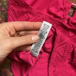 RIVIERA HOT PINK TRIANGLE KNIT TUBE TOP Size M Photo 3