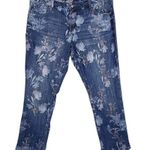 Laurie Felt Floral Cropped Jeans Size 16 Petite Classic Boyfriend Jeans Blue Photo 0