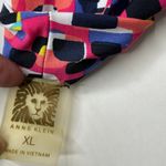 Anne Klein Confetti Geo Abstract Button Tie V-Neck Cap Sleeve Career Luxe XL Photo 4