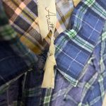 Aratta Silent Journey women’s plaid floral button down top M Blue Size M Photo 2