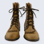 Laredo  Tan Leather Kiltie Lace Up 1.5" Heel Western Roper Boot 118 56156 6 Photo 1