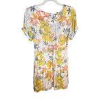 Free People  Part Time Lover Floral Tie Front Mini Dress Sz 4 yellow gray Photo 2
