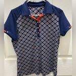 Tail Activewear Women's Blue and Orange Polo Shirt Med Photo 4