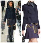 Tory Burch Klarissa Pleated Navy A Line Skirt Size 2 Runway Skirt Photo 3