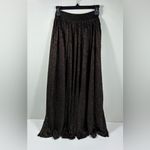 Zimmermann Illuminate Gathered Metallic Knit Flare Maxi Skirt Black Gold US 8 Photo 6