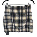 Scacto Flannel Mini Skirt Lined Plaid Beige Navy Blue S Photo 1