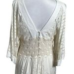 Farm Rio  Solana Cutout Cold Shoulder Ivory Midi Dress Boho Anthropologie Size S Photo 7