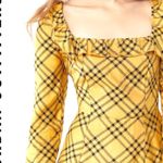 Urban Outfitters OB886261 Kristen Yellow Black Plaid Ruffle Mini Dress $69 EUC L Photo 8