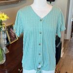 Weatherproof Comfy Sea Green Sage Tie Knot Top Photo 9