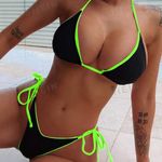 SheIn Black and Green Bikini Set Photo 0