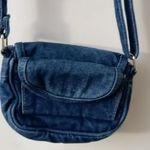 Denim Crossbody Bag Zip/Velcro Closure Boho Festival Hippie School College Blue Photo 3