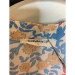 SundayUp Floral Dress Sz Large Cream Orange Gold Blue Boho Photo 6