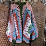 Handmade Oversized Crochet Jacket OS Pink Size undefined Photo 4