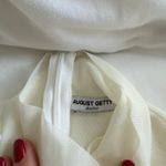 August Getty Atelier White Mesh Ruched Bodycon Long Sleeve Dress S Photo 2