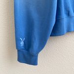 Playboy By PacSun Blue Ombre Camp Crew Neck Embroidered Cozy Pullover Sweatshirt Photo 8