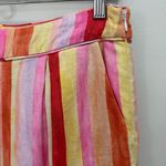 Farm Rio  Sunny Stripe Linen Pants High Rise Multi Size M Photo 6