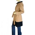 Dana Buchman  TAN & BLACK WOOL, NYLON & CASHMERE BLEND COLOR BLOCK COAT (M) Photo 4