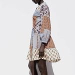 ZARA Belted Patchwork Cottagecore Printed Shirt Dress in Multicolor Photo 2