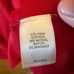 J. Jill Short Sleeve Button Detail Shirt Dress Red Pima Cotton Modal NWT Small Photo 5