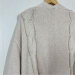 VICI  Cream Oversized Heavyweight Chunky Cable Knit Belted Cardigan Photo 14