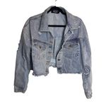 Blue B Collection Women’s Blue jean Denim Jacket Star Bedazzled Detail Photo 0