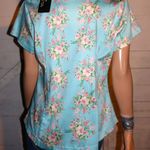 Voodoo Vixen Baby Blue Floral Blouse XL NWT Photo 4