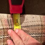 Blair Cream Brown Plaid Midi Skirt SZ L Elastic Waist Wool Blend Photo 7