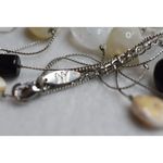 Ny Collection NY Triple Strand Silver Tone Metal Chain Multi Color Glass Beaded Retro Necklace Photo 2