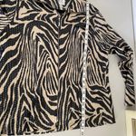 Misook Vintage Black Tan Sequin Zebra Animal Print Zipper Jacket Medium Photo 5