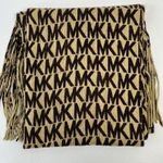 Michael Kors Michael  Logo MK Knit Fringe Scarf 10 x 94 In Designer Soft Cozy Photo 3