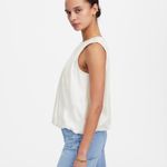 Madewell  Sleeveless Crewneck Bubble Top in White, Size X-Small Photo 2