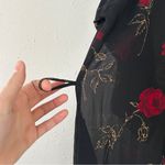 Vintage California Dynasty Black Sheer Red Rose Floral Robe Casual OS Size undefined Photo 4