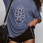 Free People NWT FP Movement Harmony Tee - blue indigo combo - small Photo 0