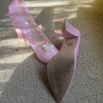 Nasty Gal Clear Pink Almond Block Court Heels Photo 2