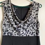 🌞Alyx Black Leopard Drape Neck Sleeveless Shift Dress Size 6 Photo 4