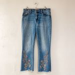 Johnny Was  West Side Eyelet Baby Boot Embroidered Jeans Size 30 Photo 1