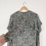 Rosetta Getty Paisley Asymmetrical Dress Tie Sleeves Scarf Top Gray Size 2 Photo 6