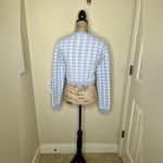 Haute Monde NTM: Light Blue & White Cropped Houndstooth Cardigan Size Medium Photo 11