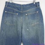 Free People NEW  paint‎ splatter raw hem cropped Maggie straight jeans, 31 Photo 6