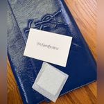 YSL Saint Laurent Textured Patent Calfskin Large Belle De Jour Clutch Royal Blue Photo 9