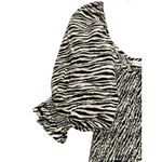 Faithfull the Brand Tani Smocked Linen Blouse Size 8 Zebra Puff Sleeve Ruffle Photo 5