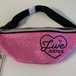 Justice NWT  Hot Pink sparkly belt bag w stickers Photo 1