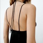 ZARA MIDI SLIP SATIN DRESS Straight Neck w/ Spaghetti Straps Black Size S NEW Photo 8