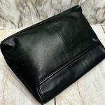 Liz Claiborne Vintage 90s Black Leather Shoulder Bag Minimalist Working Girl Photo 6