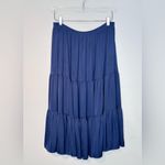Kobi Halperin Editha Deep Sea Navy Blue High Rise Tiered Midi Skirt Size L Size L Photo 11