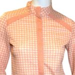 Vintage 1960s Plaid Nehru Jacket Small Peach White Retro Orange Photo 8