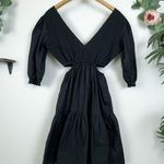 NWT Lusana Brooke Mini Dress in Black 100% Cotton Size Small Photo 6